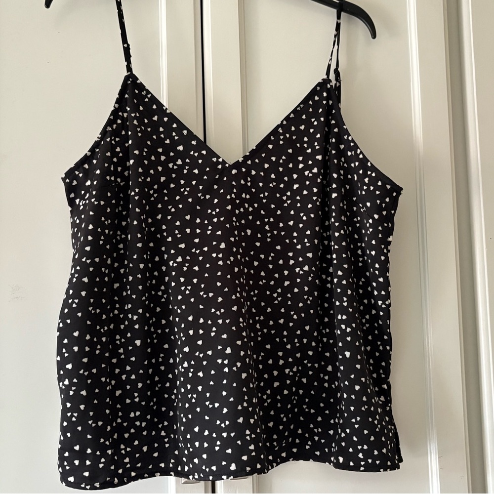 A New Day Black and White Heart Pattern camisole.